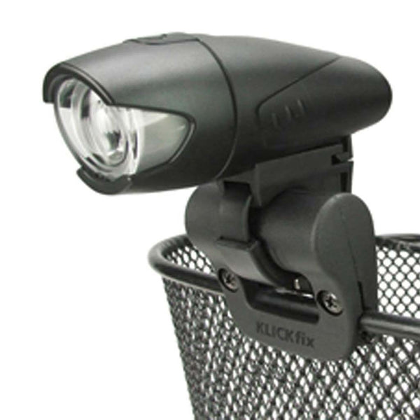 Soporte de luz KLICKFIX con clip para cestas negro