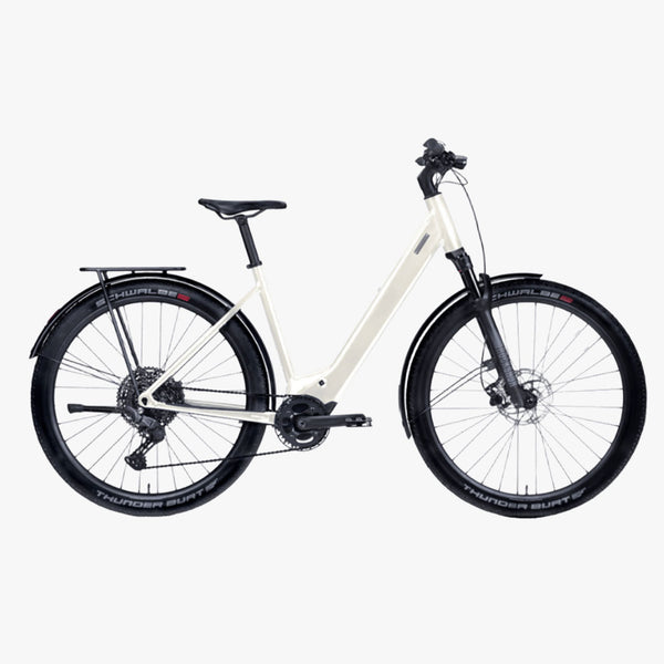 Bicicleta eléctrica Urbana Coboc Skye belt di2 Ivory- metallic
