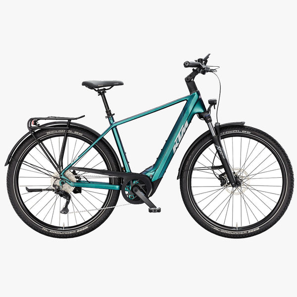 Bicicleta eléctrica de Trekking KTM Macina Gran 820 H Green Purple Flip Matt