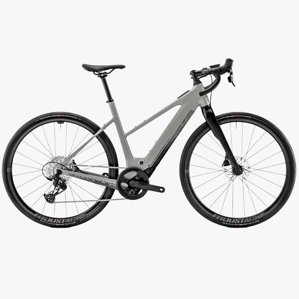 Bicicleta eléctrica de Gravel Moustache Dimanche 28.4 2024 Pebble Grey Glossy